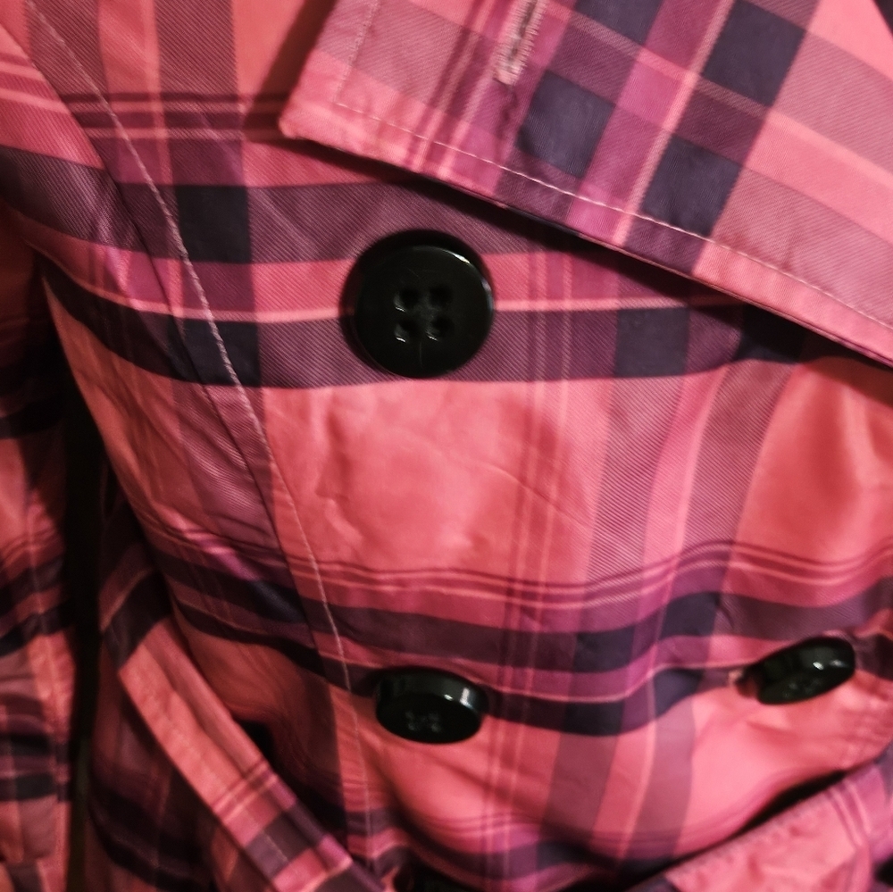Pink Envelope Plaid Double Breasted Jacket Pink Size M - Picture 6 of 16